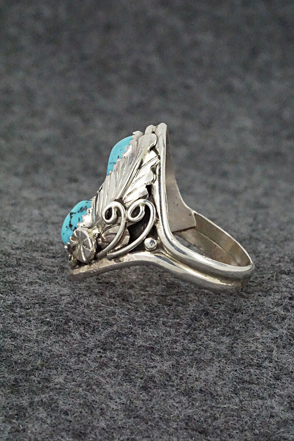 Turquoise & Sterling Silver Ring - Lorena Brown - Size 10.75