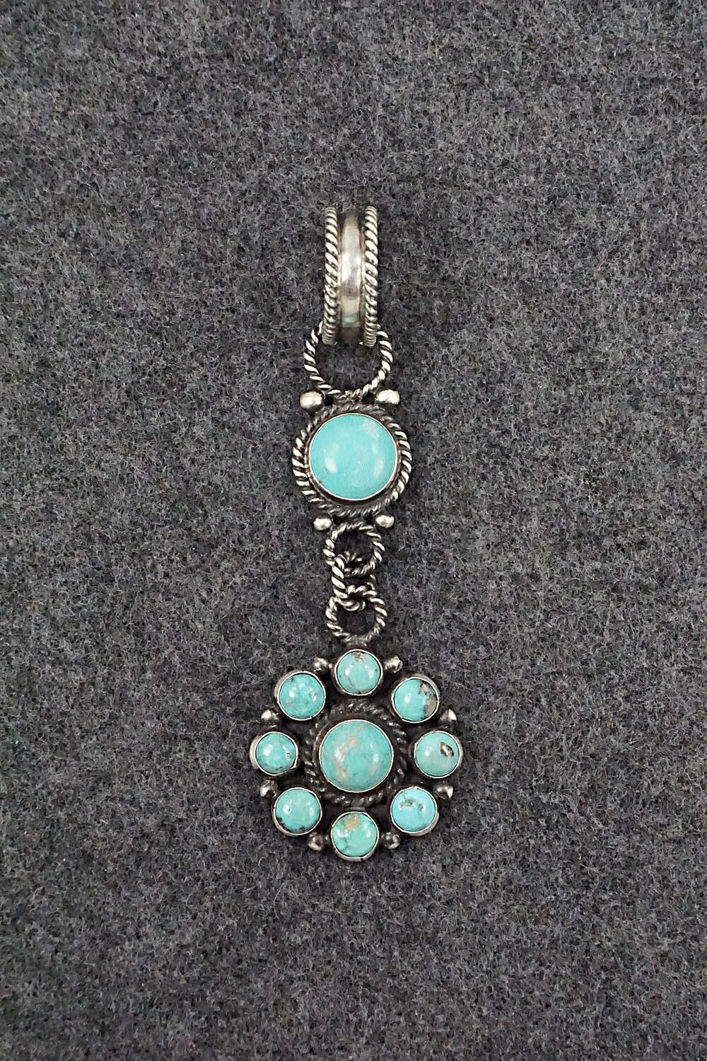 Turquoise and Sterling Silver Pendant - Devon Brown