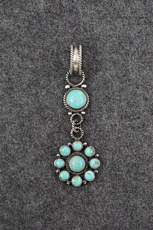 Turquoise and Sterling Silver Pendant - Devon Brown