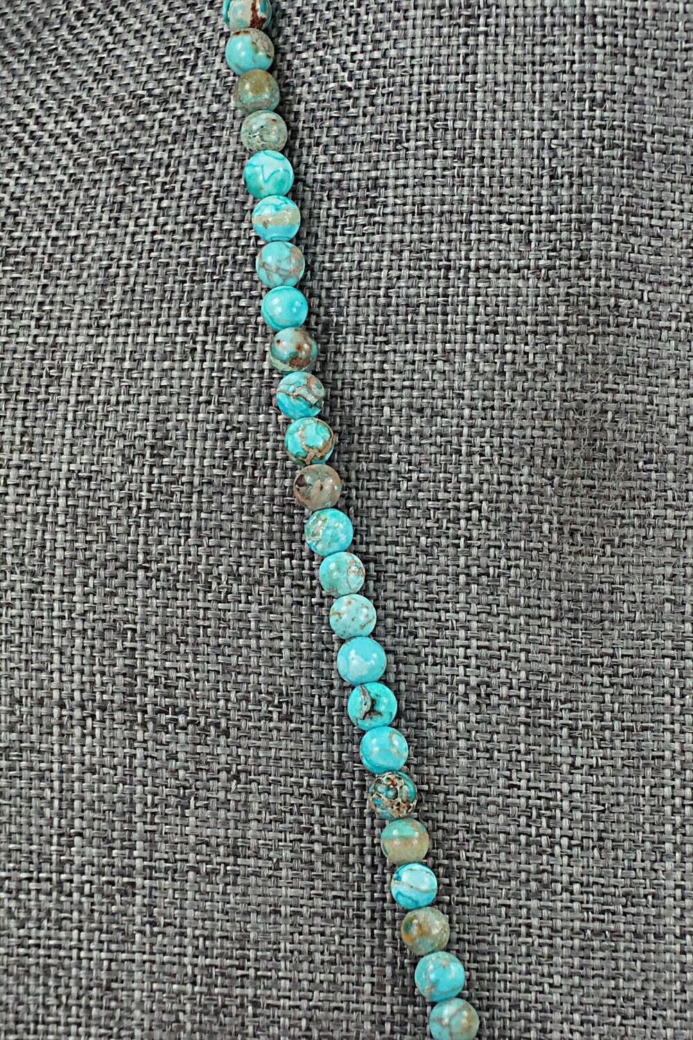 Turquoise, Shell & Sterling Silver Necklace 18" - Ramona Calavaza