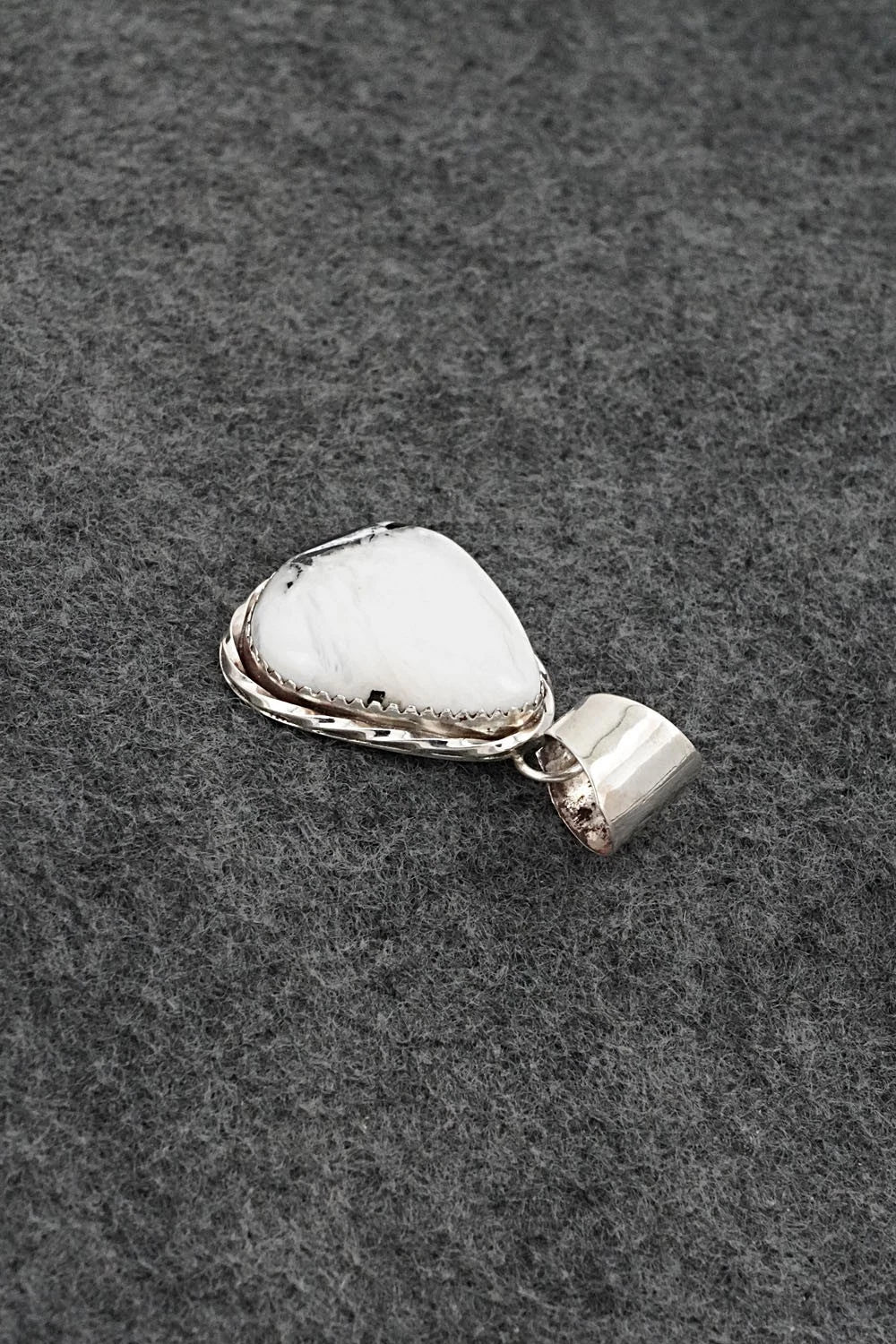 White Buffalo & Sterling Silver Pendant - Ernest Hawthorne
