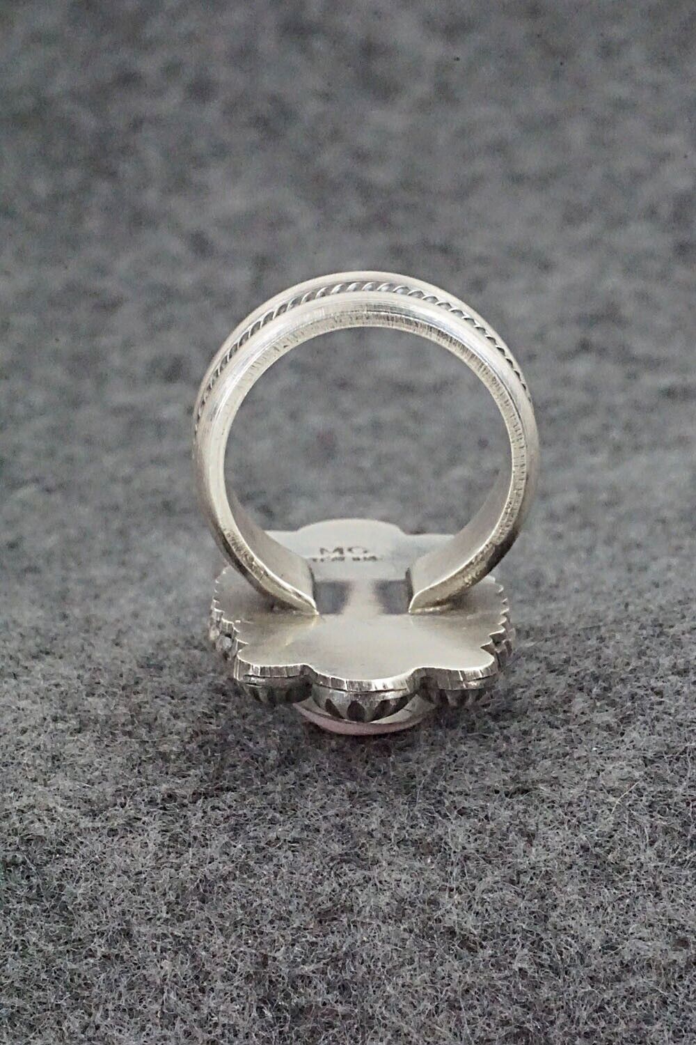 Pink Conch Shell & Sterling Silver Ring - Michael Calladitto - Size 8
