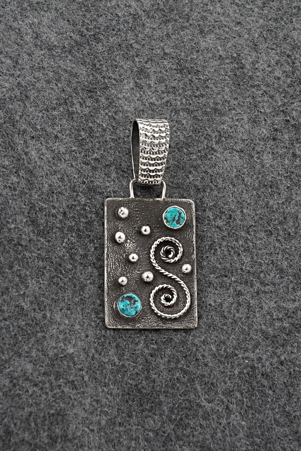 Turquoise & Sterling Silver Pendant - Ernest Rangel
