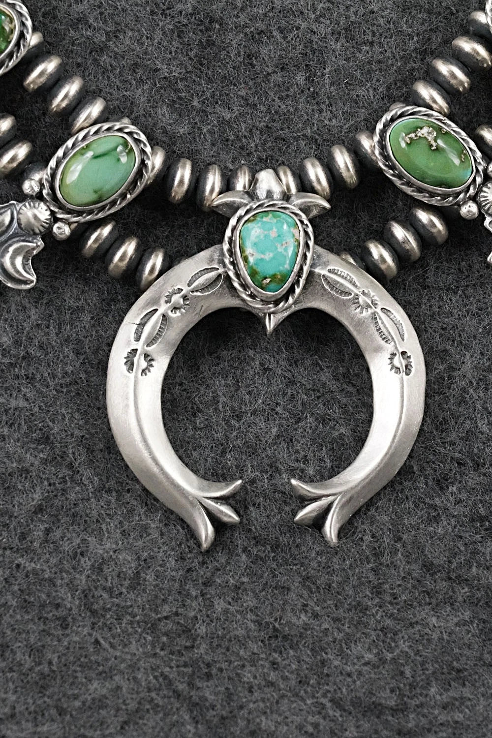 Turquoise & Sterling Silver Squash Blossom Set - Adrienne Gordon