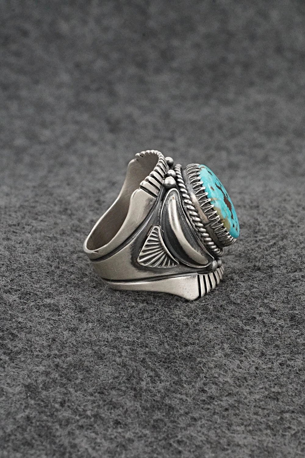 Turquoise & Sterling Silver Ring - Derrick Gordon - Size 10