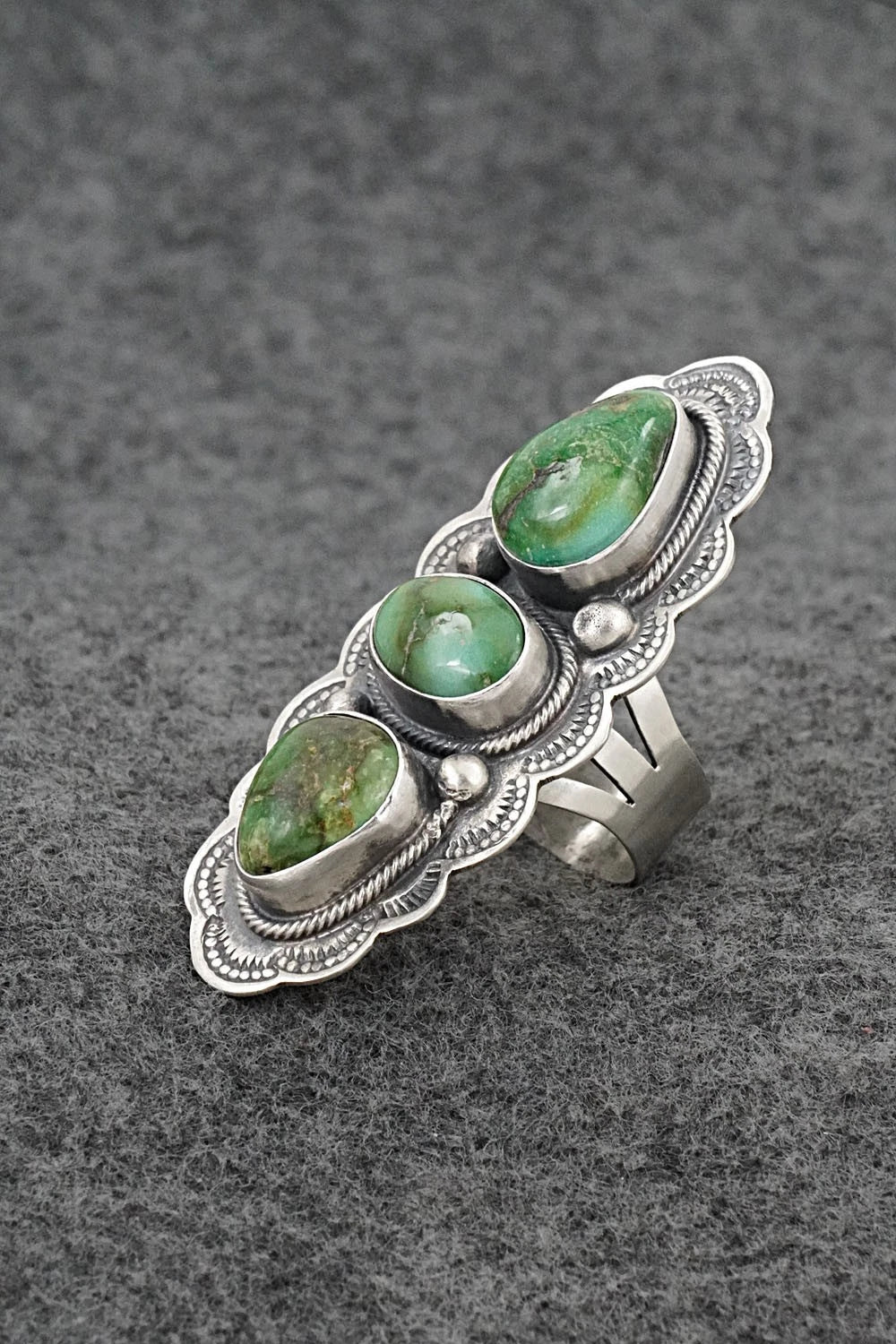 Turquoise & Sterling Silver Ring - Bobby Johnson - Size 9