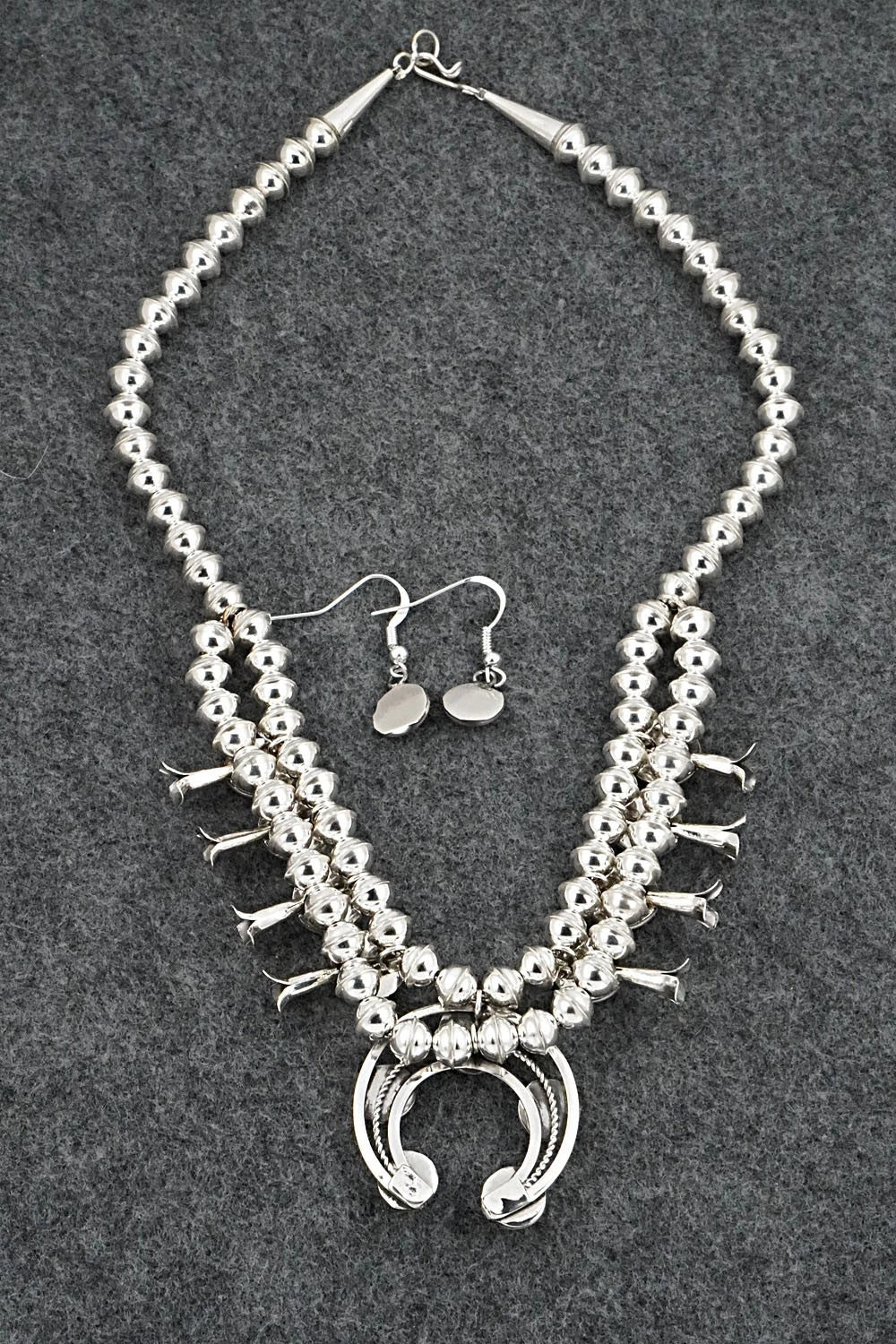 Turquoise & Sterling Silver Squash Blossom Set - Phil Garcia