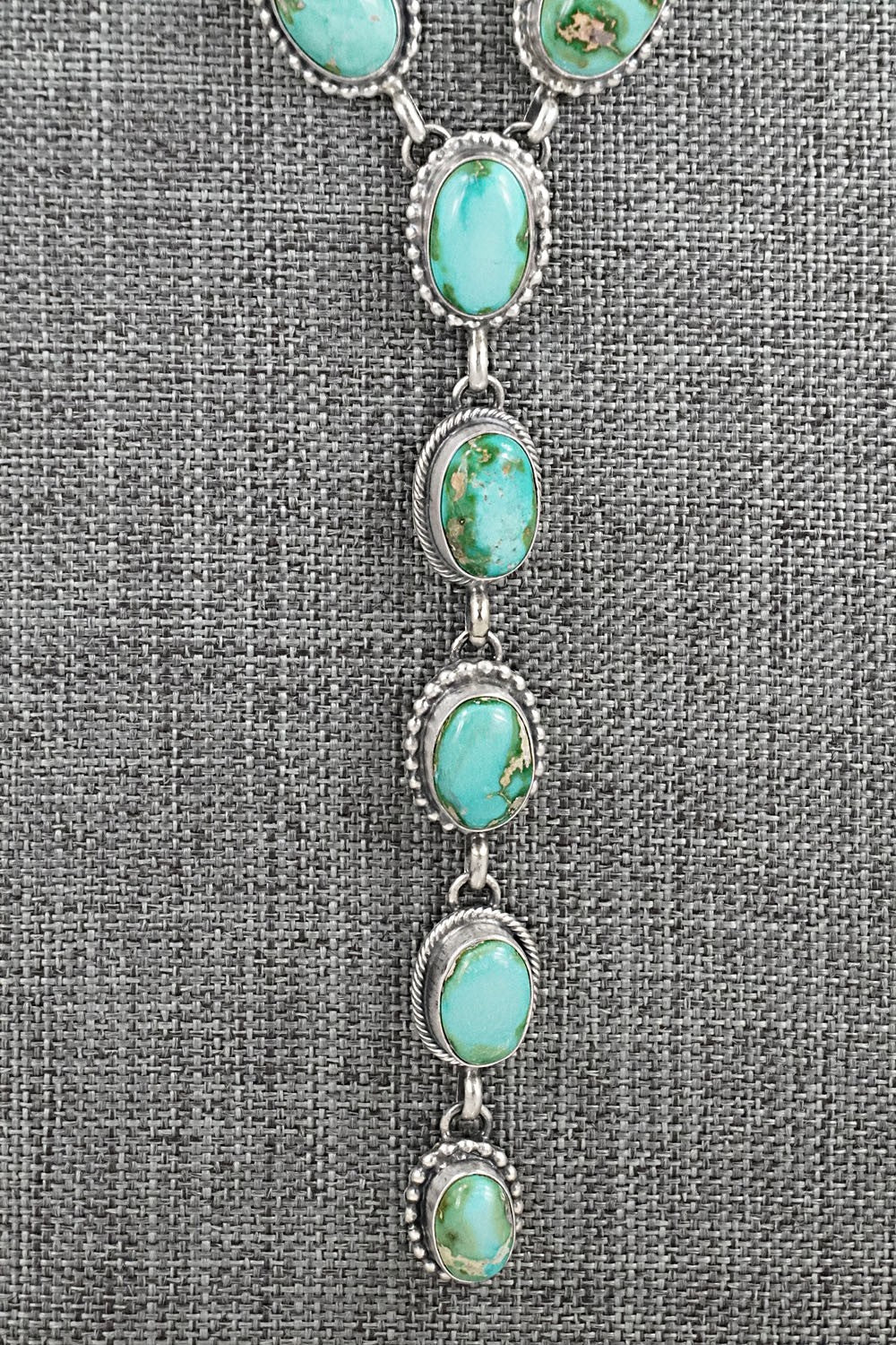 Turquoise & Sterling Silver Necklace and Earrings Set - Darrin Livingston