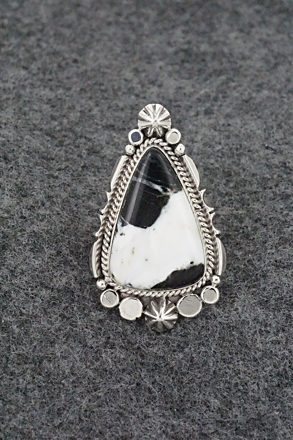 White Buffalo & Sterling Silver Ring - Daniel Benally - Size 6