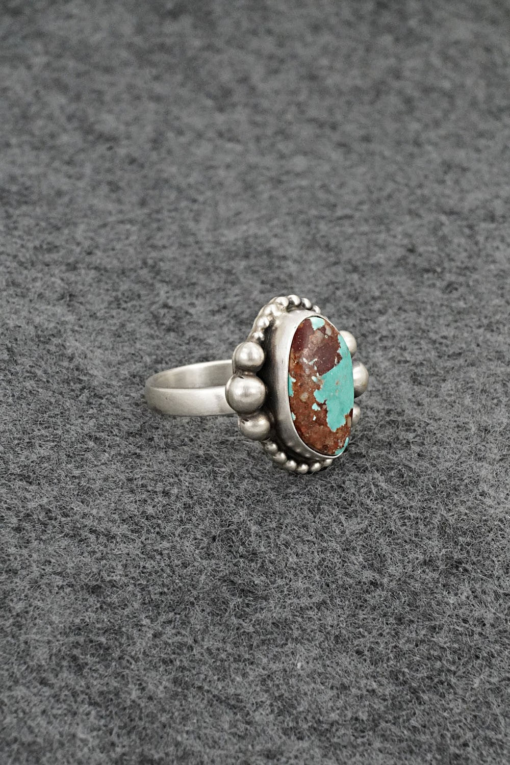 Turquoise & Sterling Silver Ring - Kathleen Livingston - Size 7 Adj.