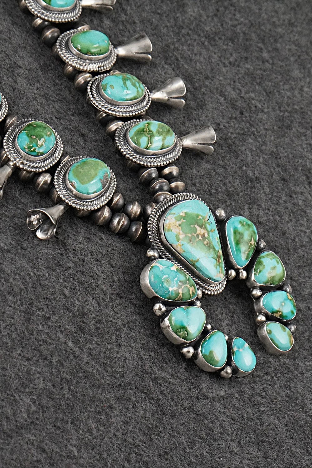 Turquoise & Sterling Silver Squash Blossom Set - Darrin Livingston