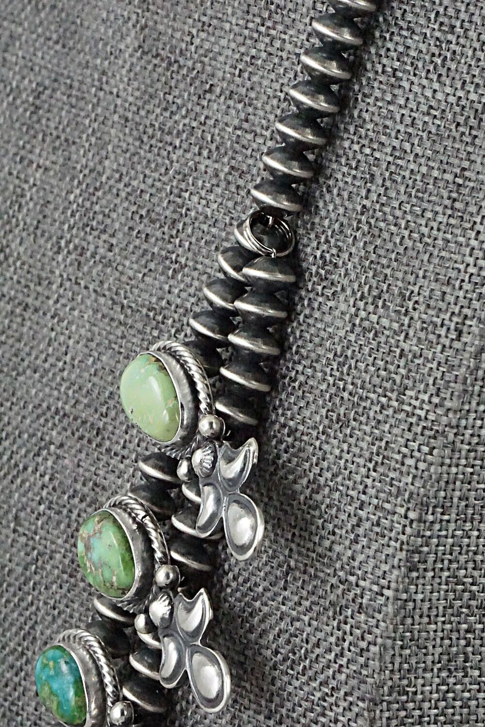 Turquoise & Sterling Silver Squash Blossom Set - Paige Gordon