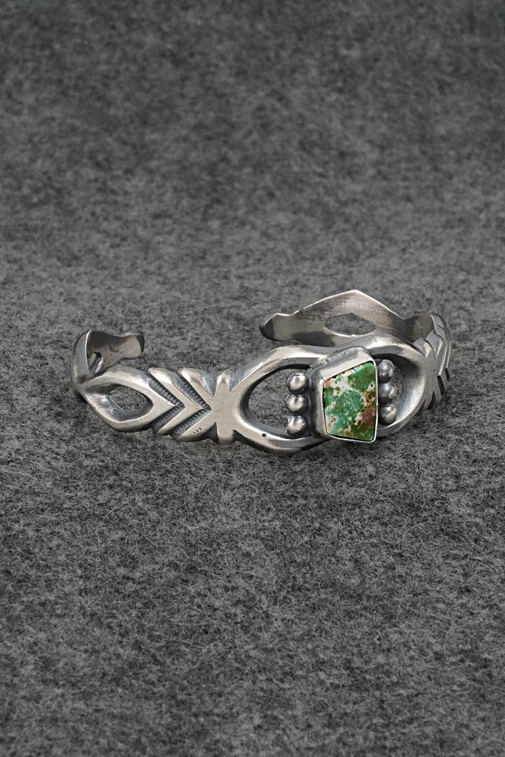 Turquoise & Sterling Silver Bracelet - Harrison Bitsue