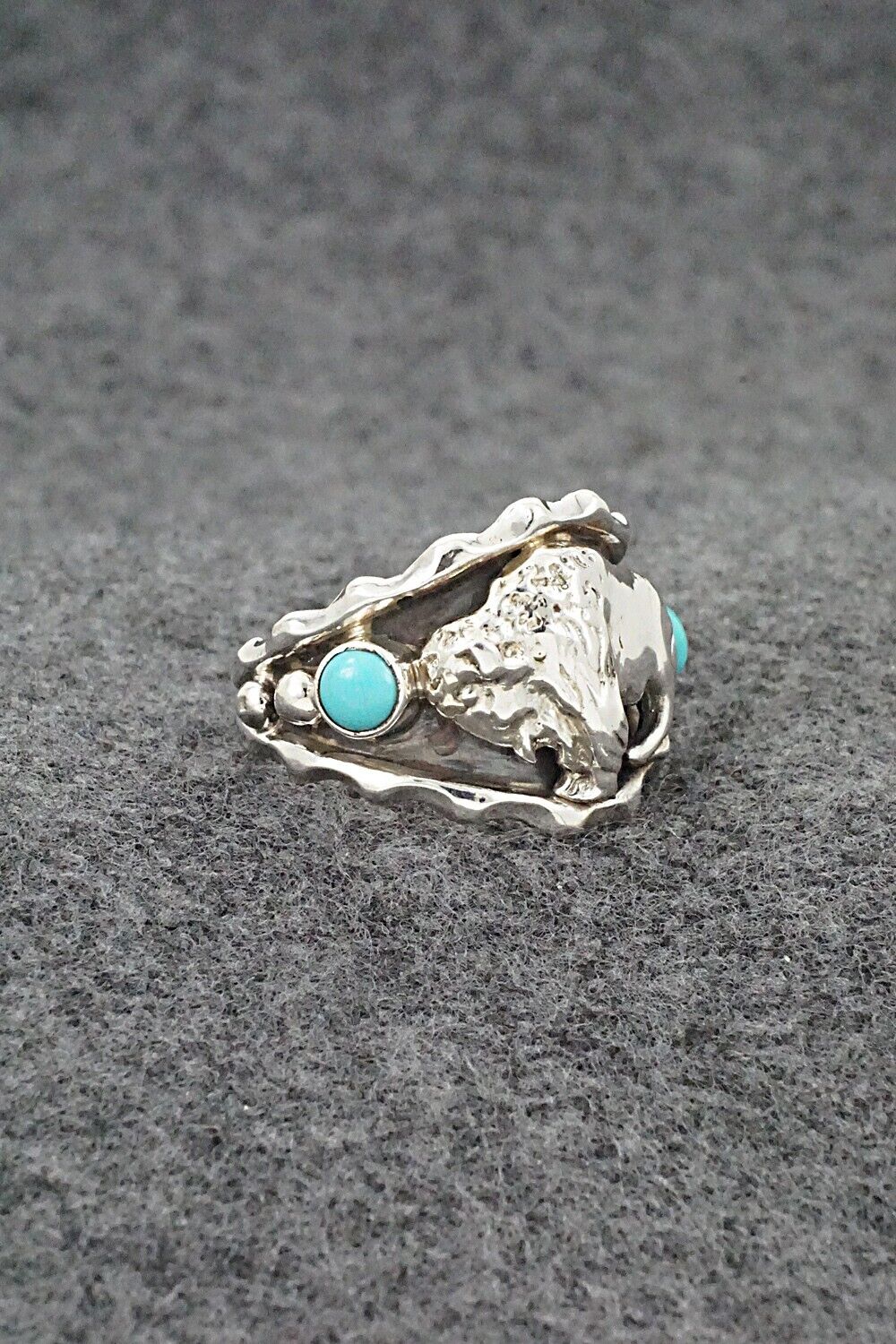 Turquoise & Sterling Silver Ring - Genevieve Francisco - Size 11.5