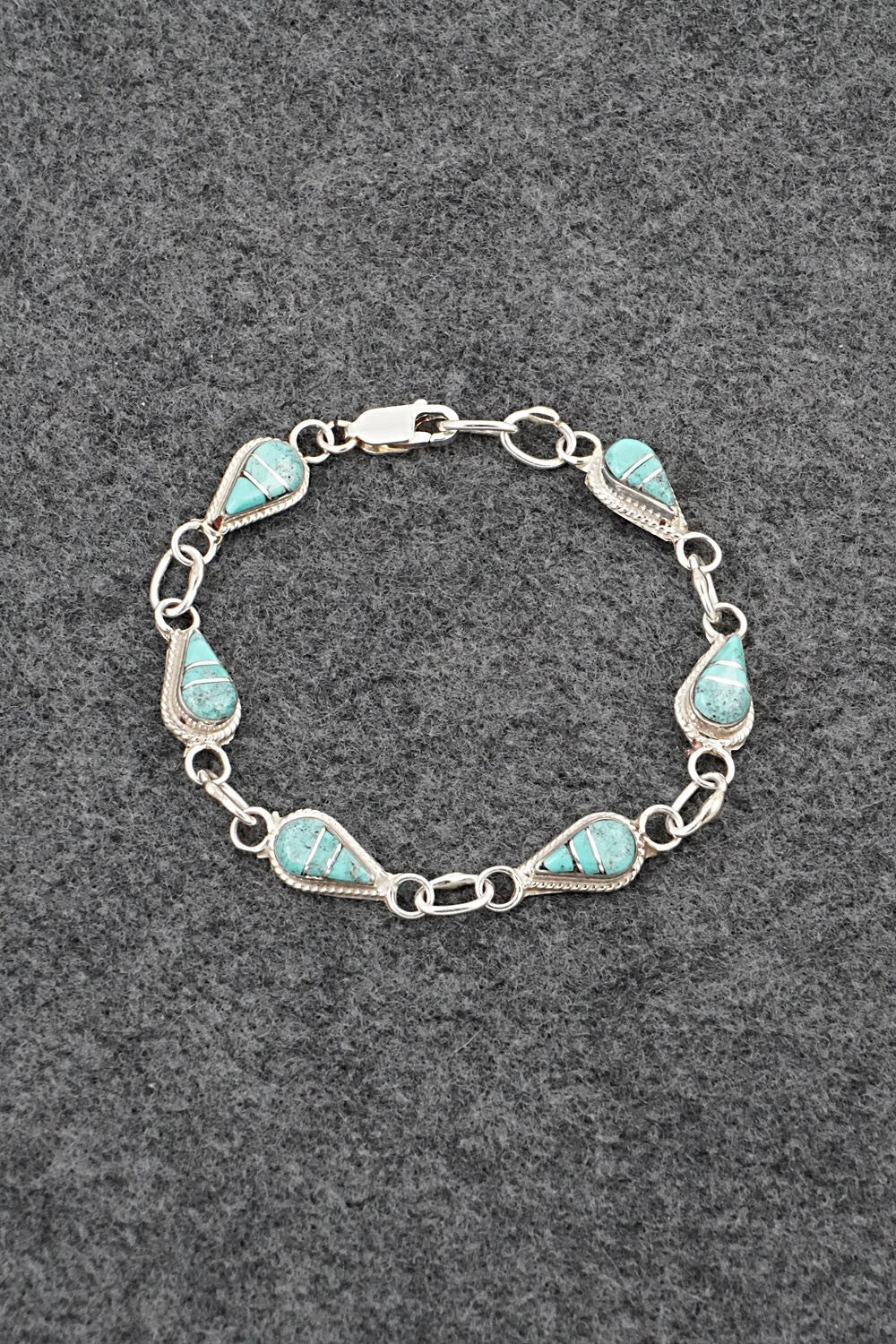 Turquoise & Sterling Silver Link Bracelet - Terrance Panteah