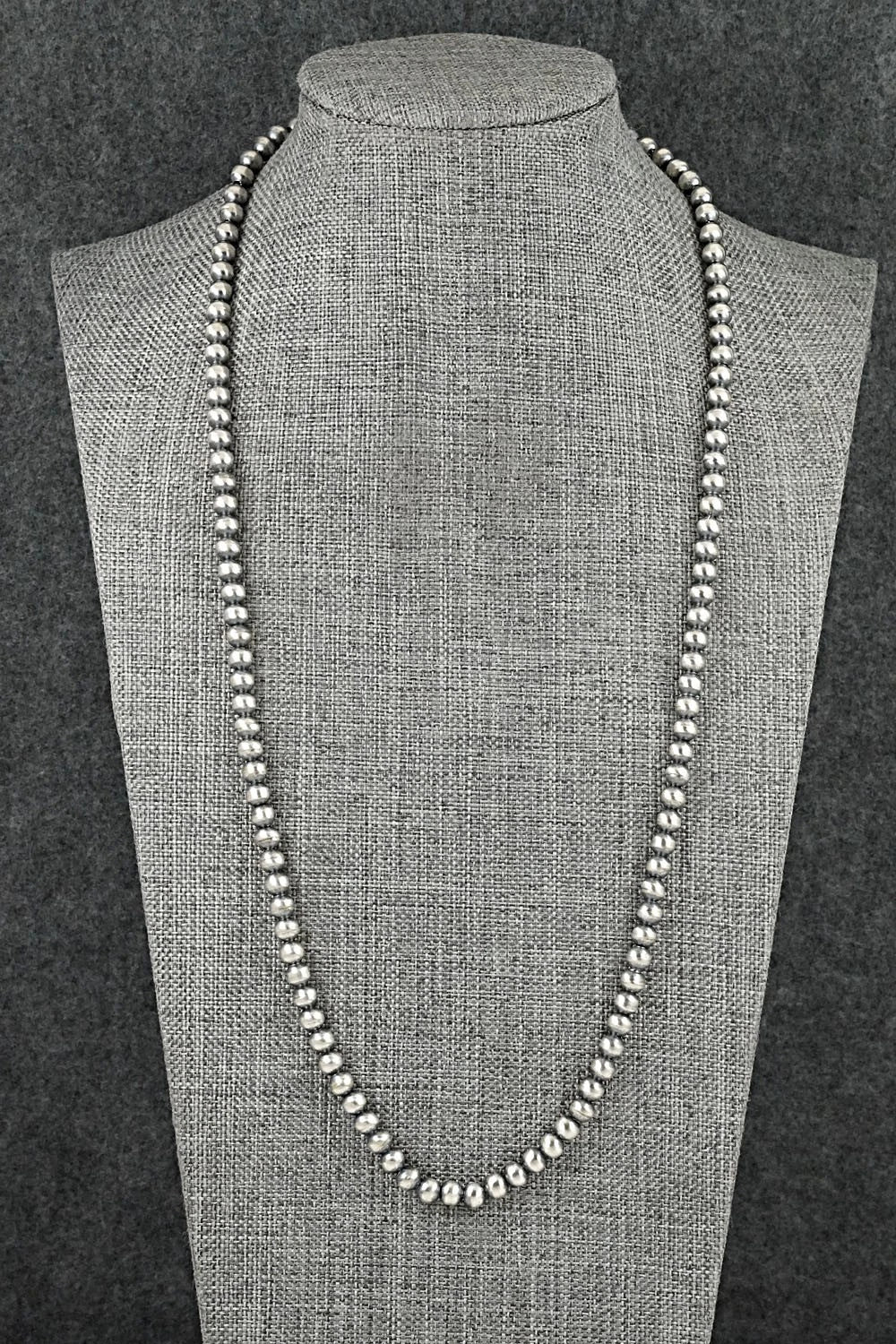 Sterling Silver Navajo Pearl Necklace 22" - Dorinda Mariano