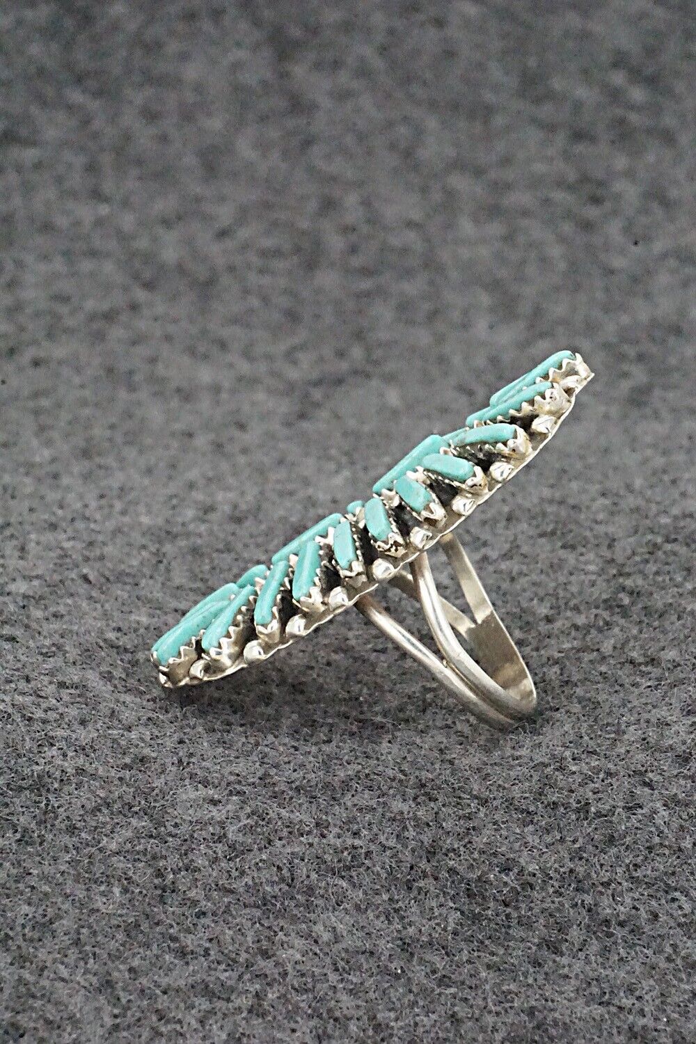 Turquoise & Sterling Silver Ring - Charlie John - Size 8