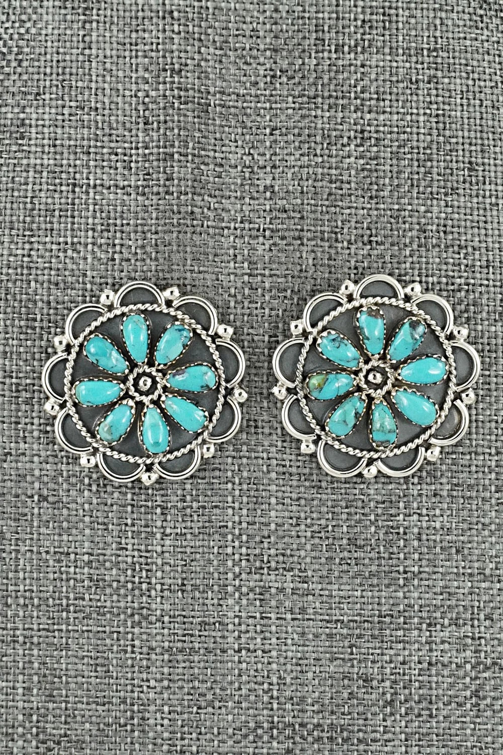 Turquoise & Sterling Silver Earrings - Gerald Mitchell