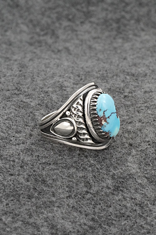 Turquoise & Sterling Silver Ring - Derrick Gordon - Size 9