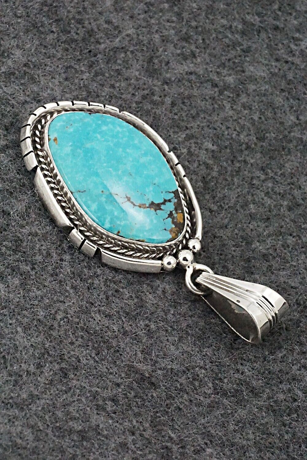 Turquoise & Sterling Silver Pendant - Samuel Yellowhair