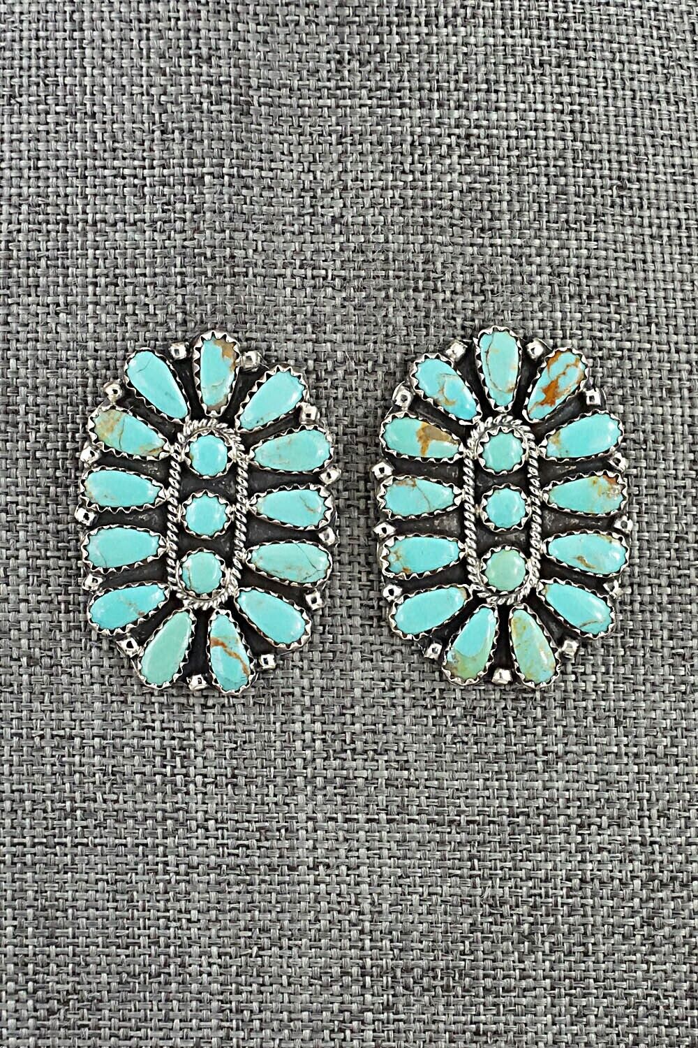 Turquoise and Sterling Silver Earrings - Zeita Begay