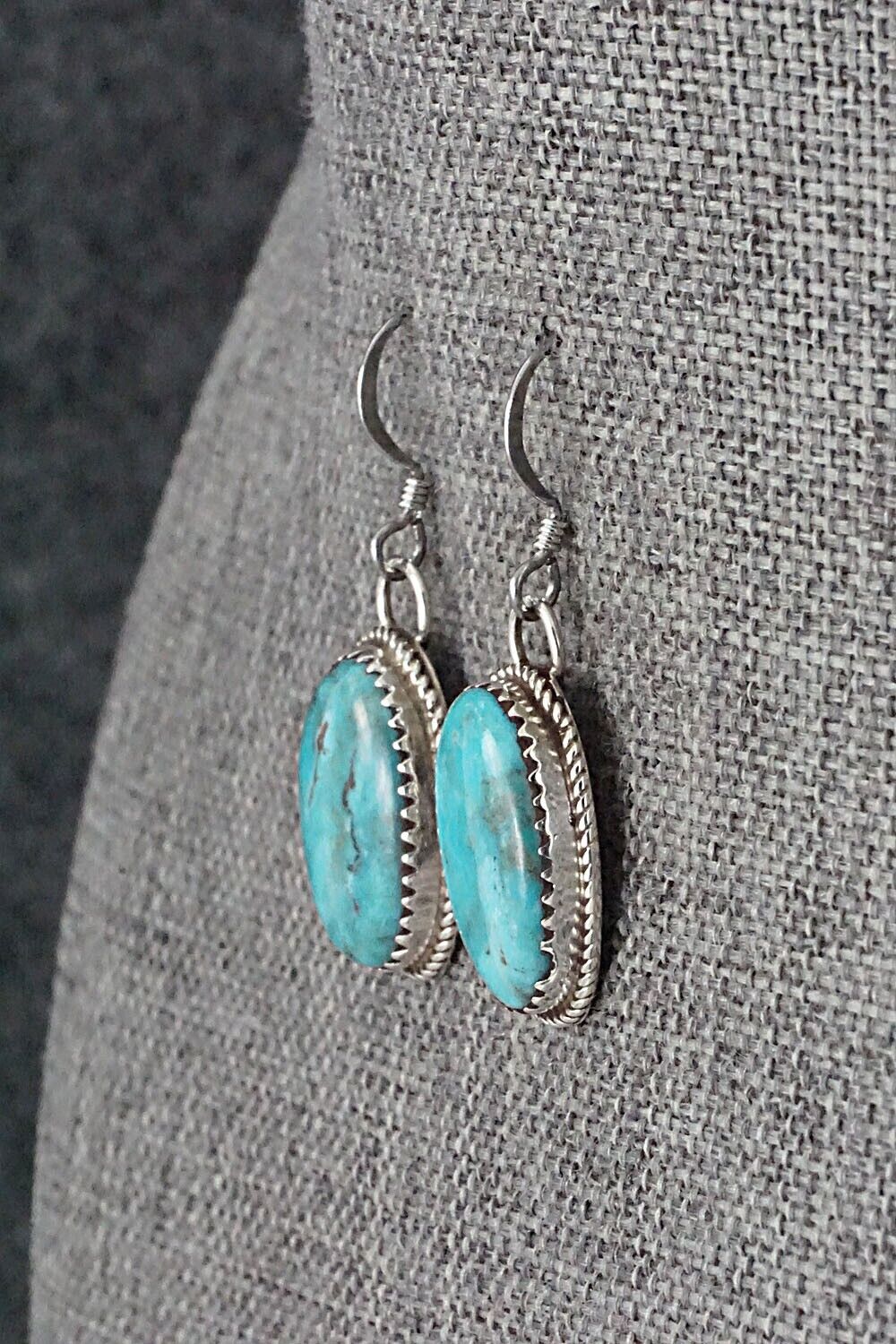 Turquoise & Sterling Silver Earrings - Ernest Hawthorne