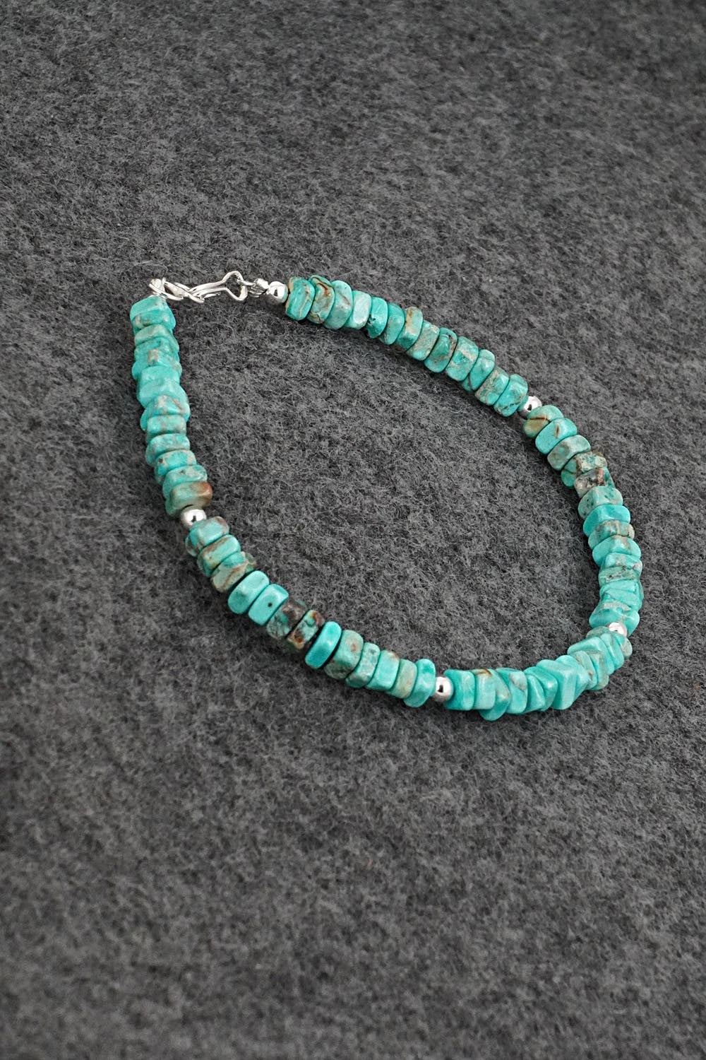 Turquoise & Sterling Silver Bracelet - Doreen Jake