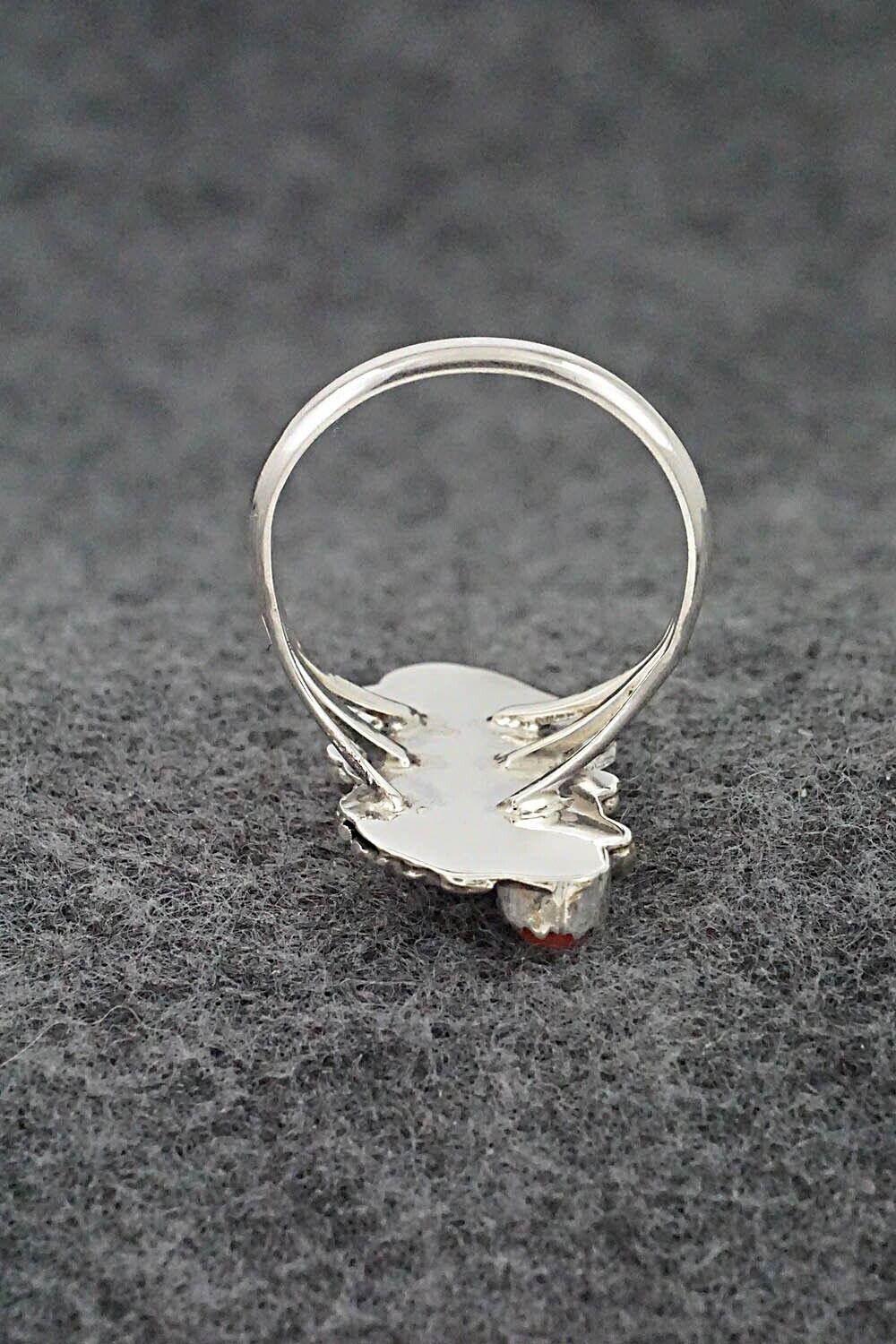 Coral & Sterling Silver Ring - Alice Rose Saunders - Size 9