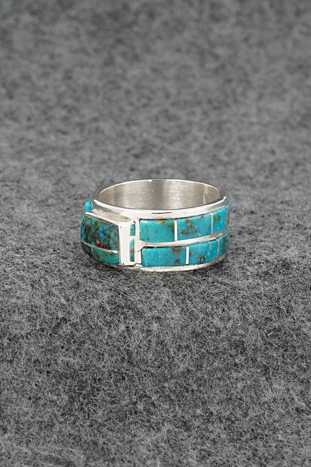 Turquoise & Sterling Silver Ring - Darlene Noble - Size 11.5