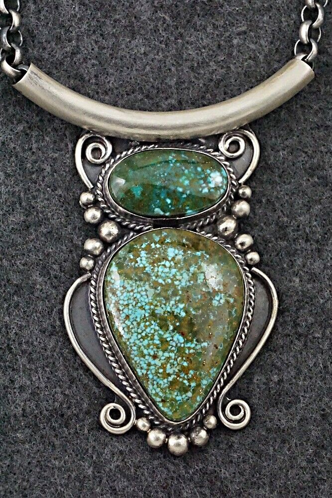 Turquoise & Sterling Silver Necklace - Raymond Delgarito