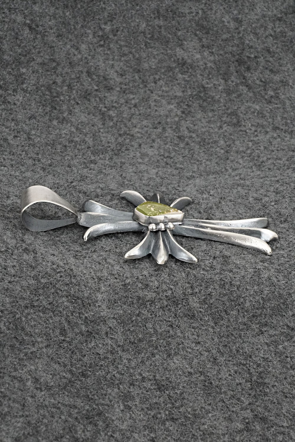 Turquoise & Sterling Silver Pendant - Harrison Bitsue