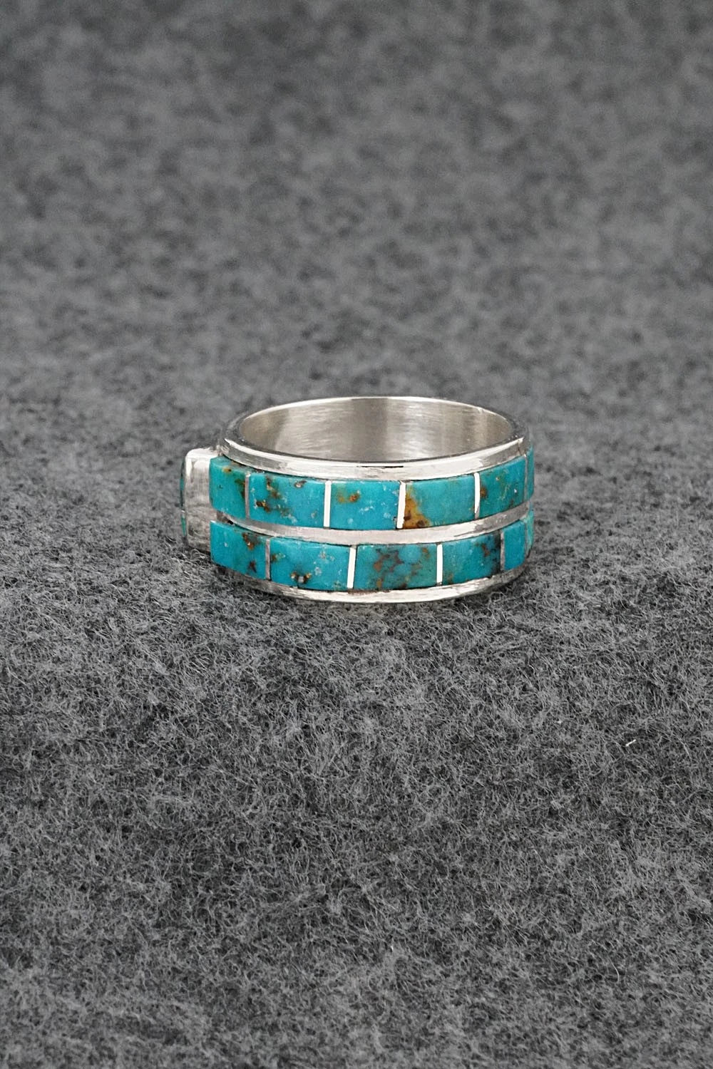 Turquoise & Sterling Silver Ring - Darlene Noble - Size 11.5
