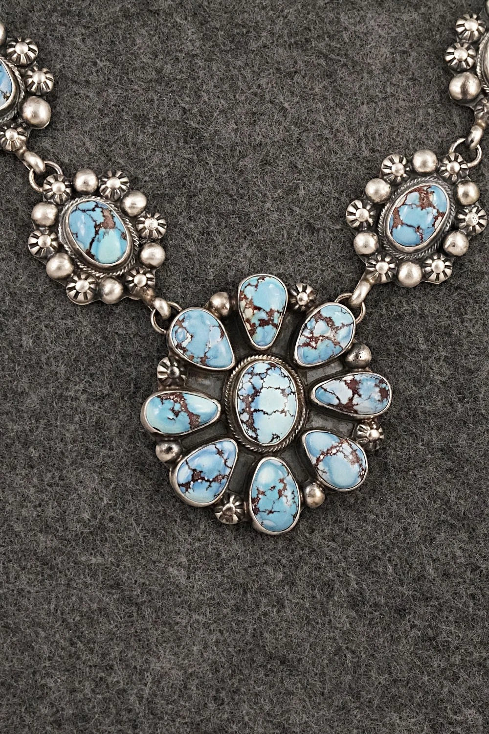 Turquoise & Sterling Silver Necklace and Earrings Set - Kathleen Livingston