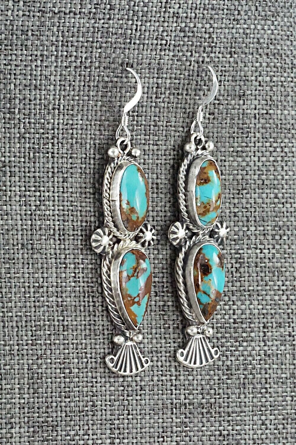 Turquoise & Sterling Silver Earrings - Verley Betone