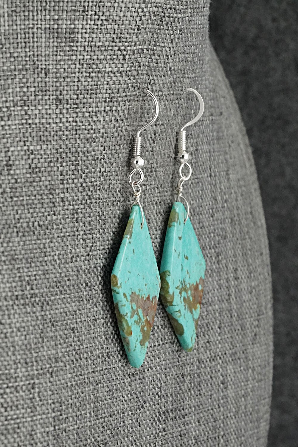 Turquoise & Sterling Silver Earrings - Louise Pete
