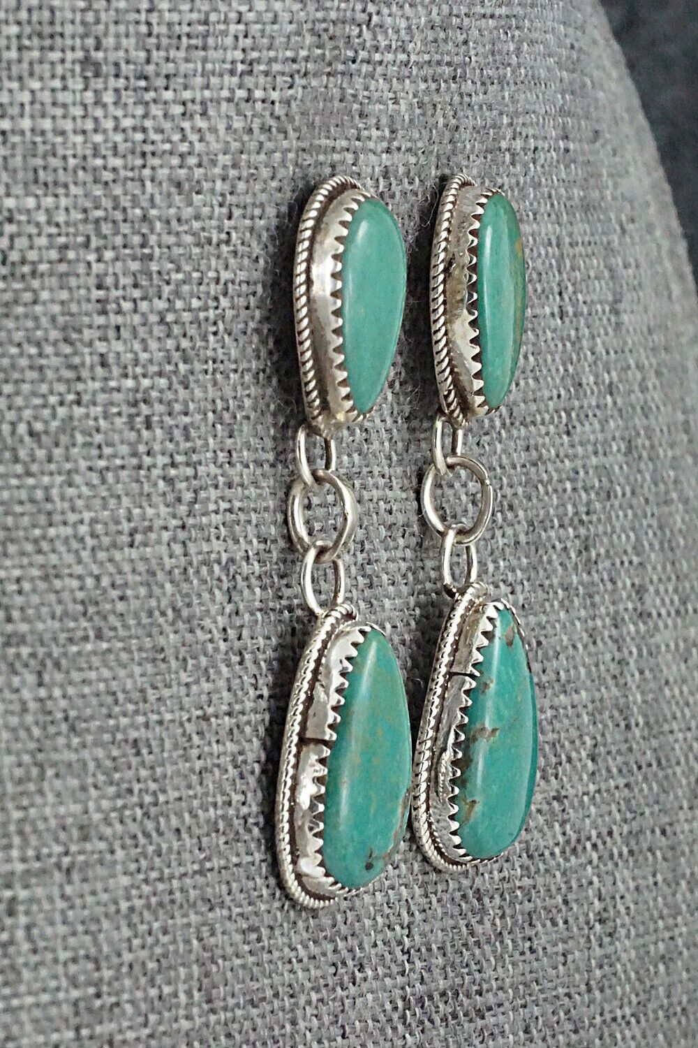 Turquoise & Sterling Silver Earrings - Ernest Hawthorne