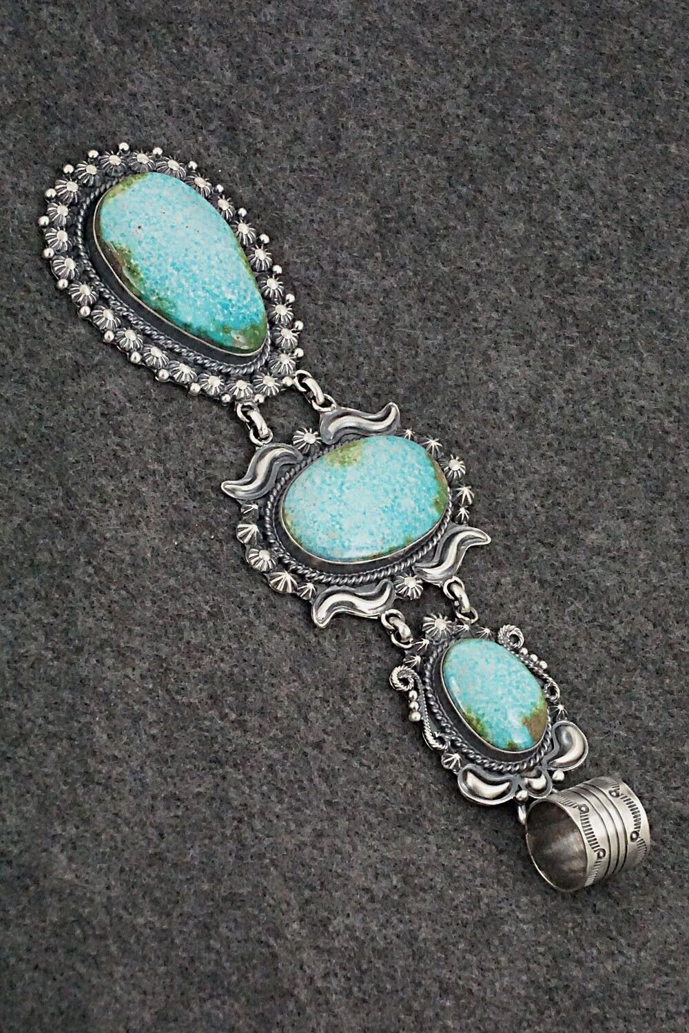 Turquoise & Sterling Silver Pendant - Raymond Delgarito