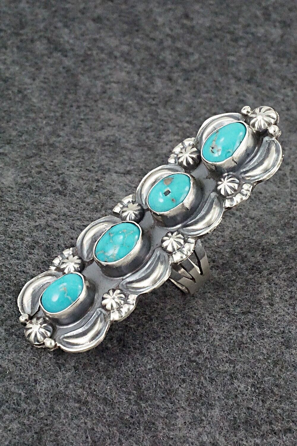 Turquoise & Sterling Silver Ring - Jeff James - Size 8