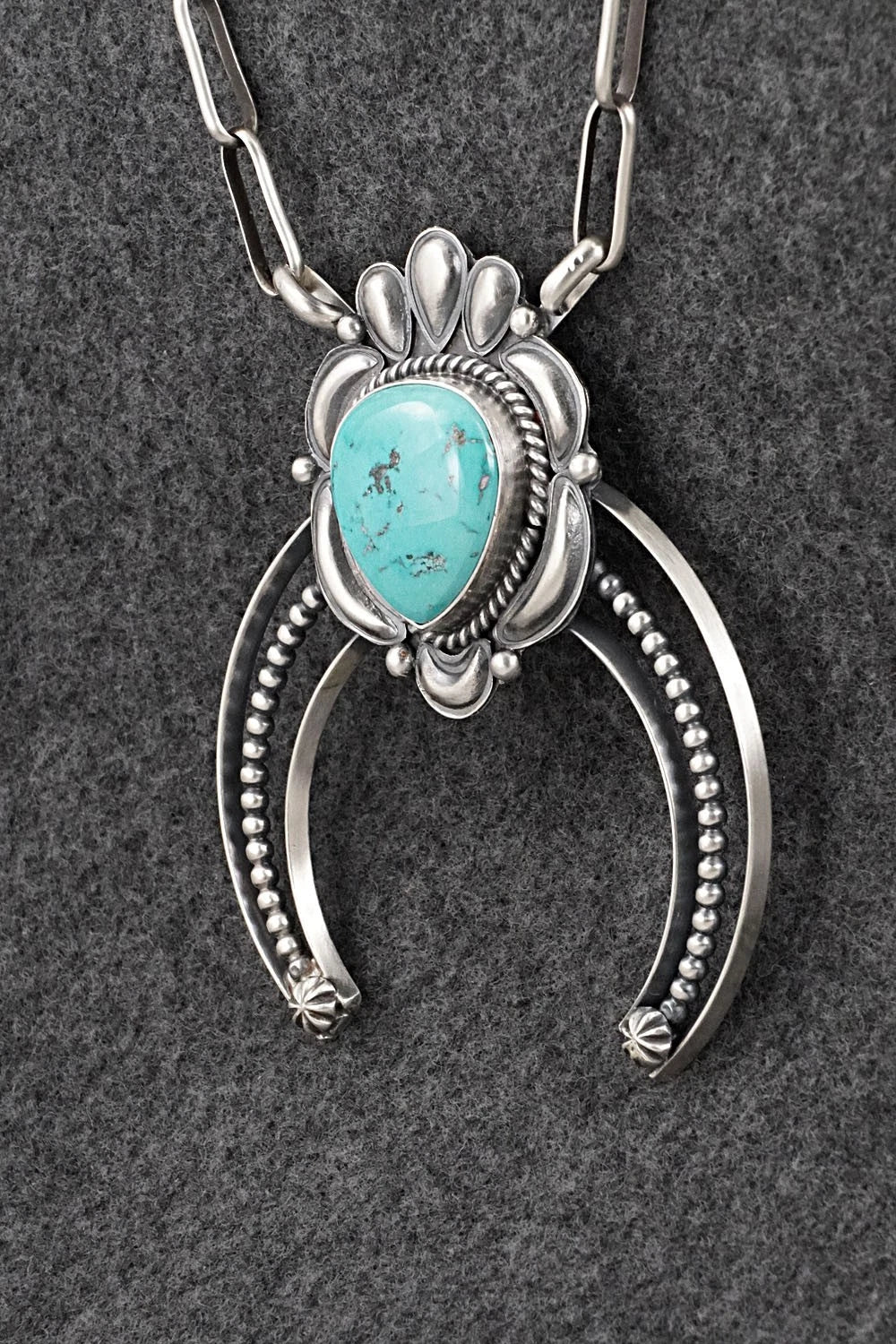 Turquoise & Sterling Silver Necklace - Raymond Delgarito