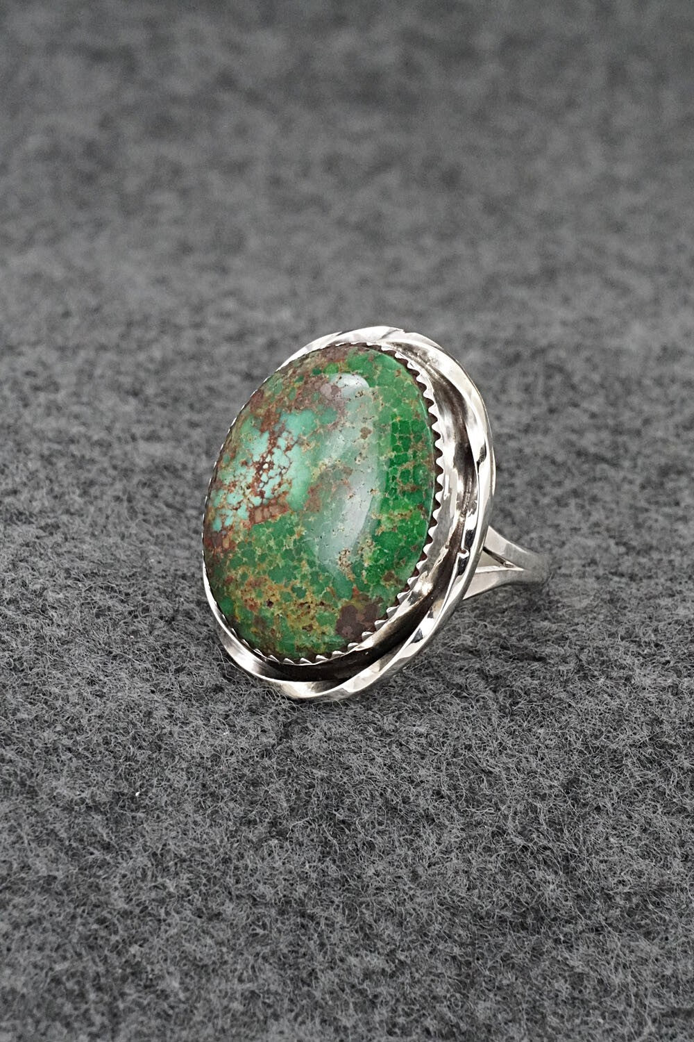 Turquoise & Sterling Silver Ring - Ernest Hawthorne - Size 8