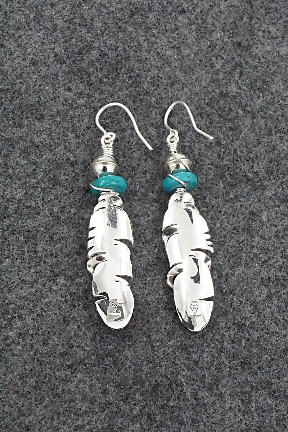 Turquoise & Sterling Silver Earrings - Ernest Rangel