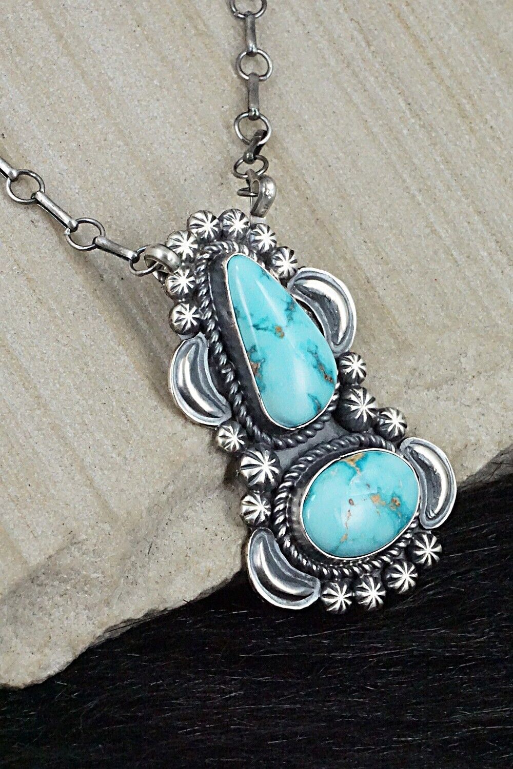 Turquoise & Sterling Silver Necklace - Jeff James