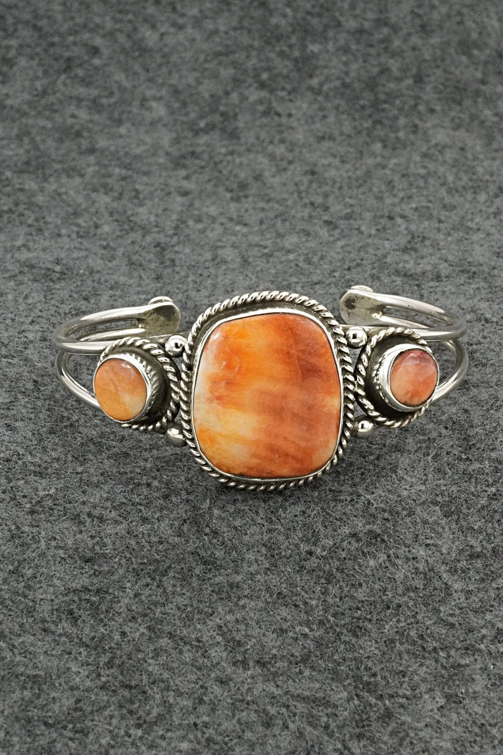 Spiny Oyster & Sterling Silver Bracelet - Priscilla Reeder