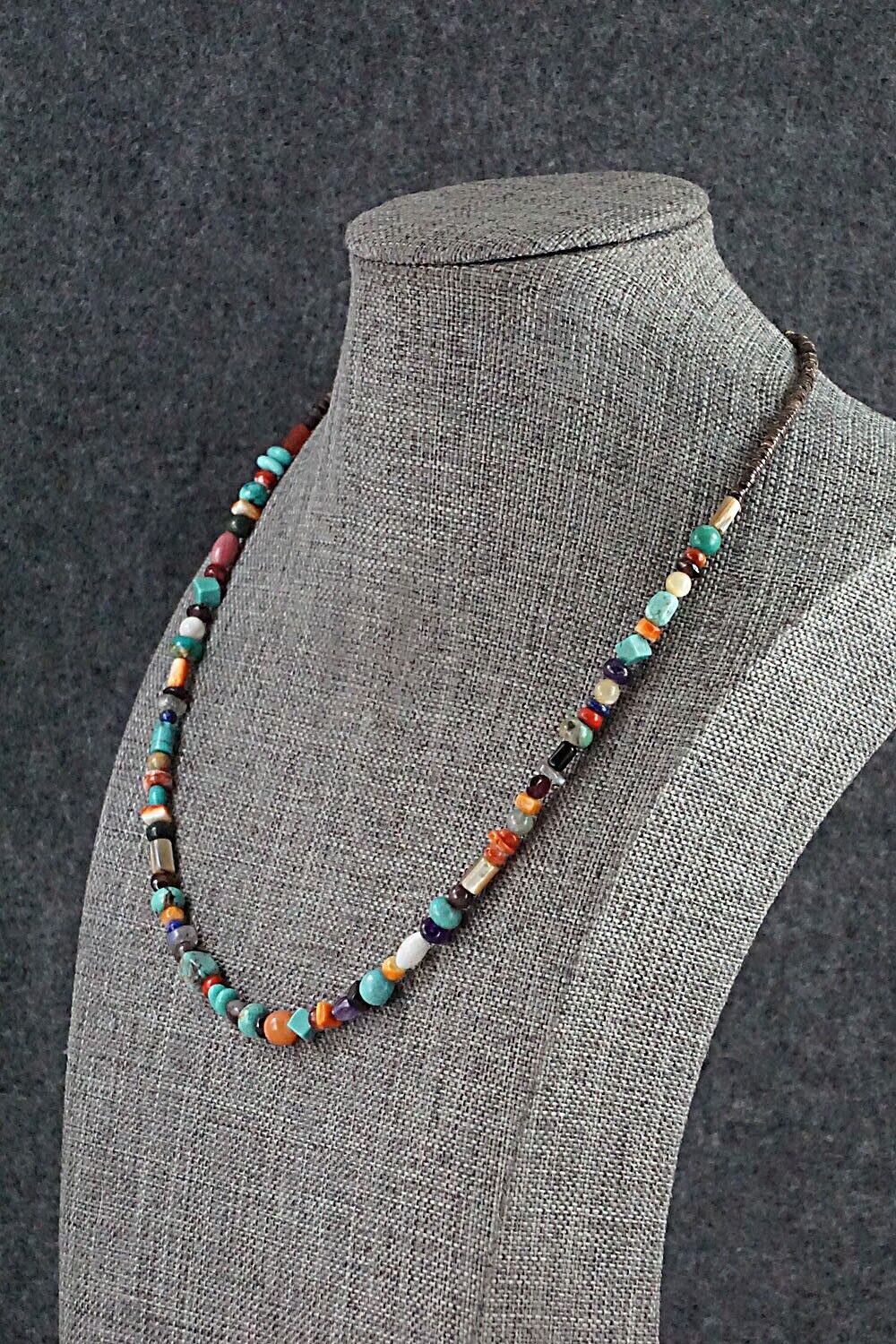 Multi-Stone and Sterling Silver Necklace - Helen Tsosie