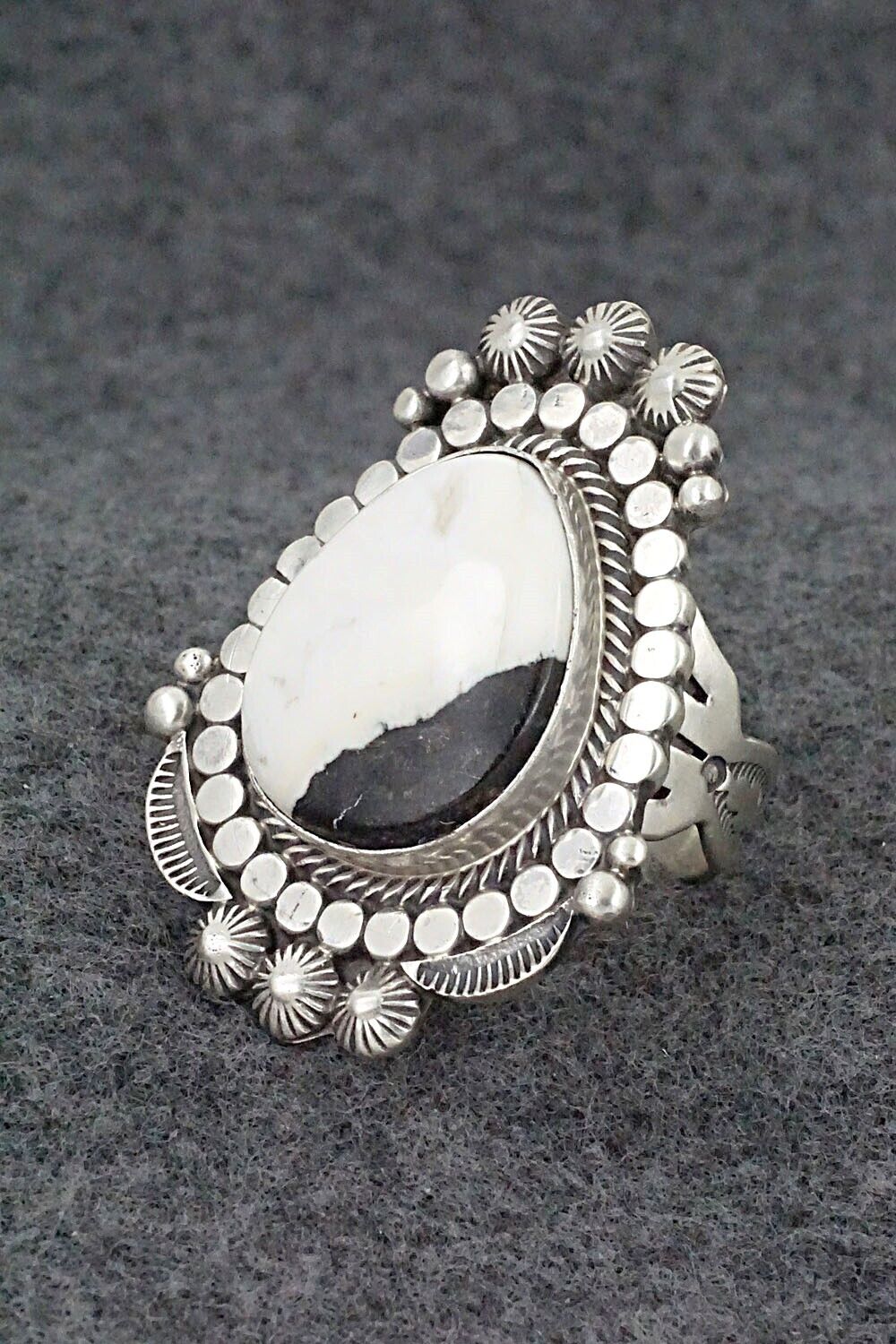 White Buffalo & Sterling Silver Ring - Tom Lewis - Size 9.5