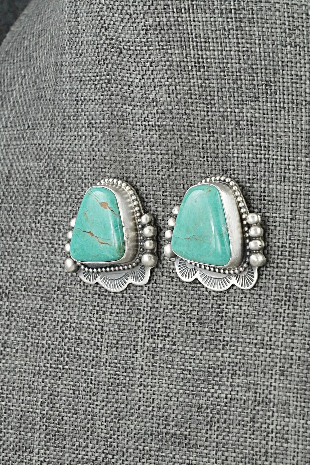 Turquoise & Sterling Silver Earrings - Bobby Johnson