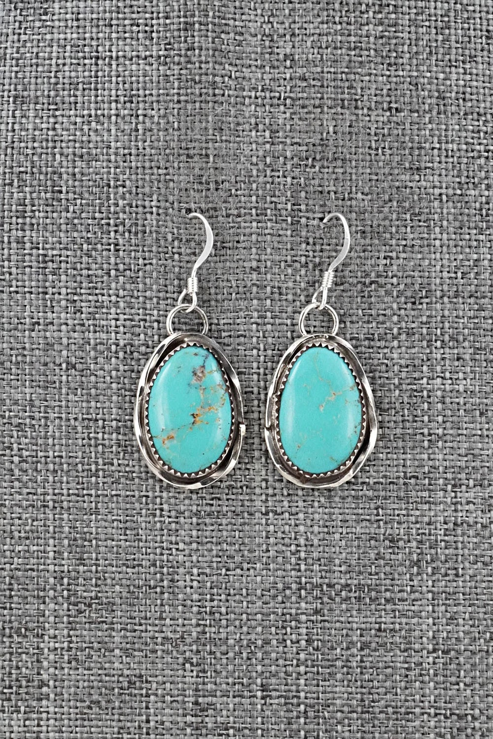 Turquoise & Sterling Silver Earrings - Ernest Hawthorne