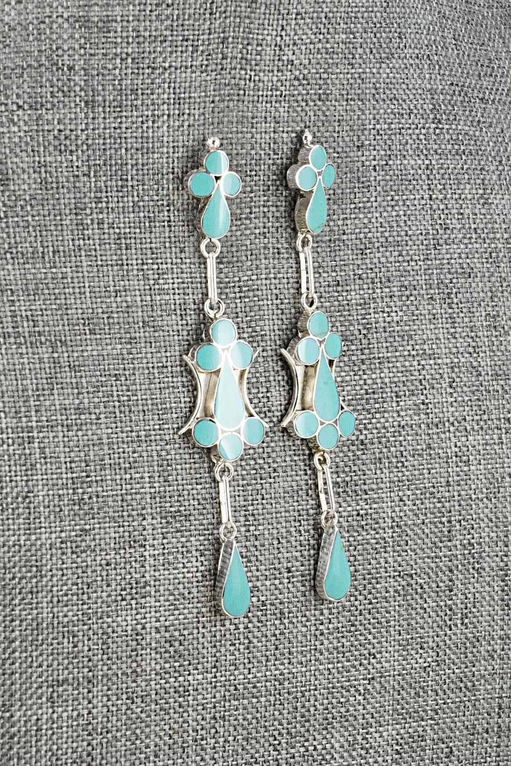 Turquoise & Sterling Silver Earrings - Vivianita Booqua