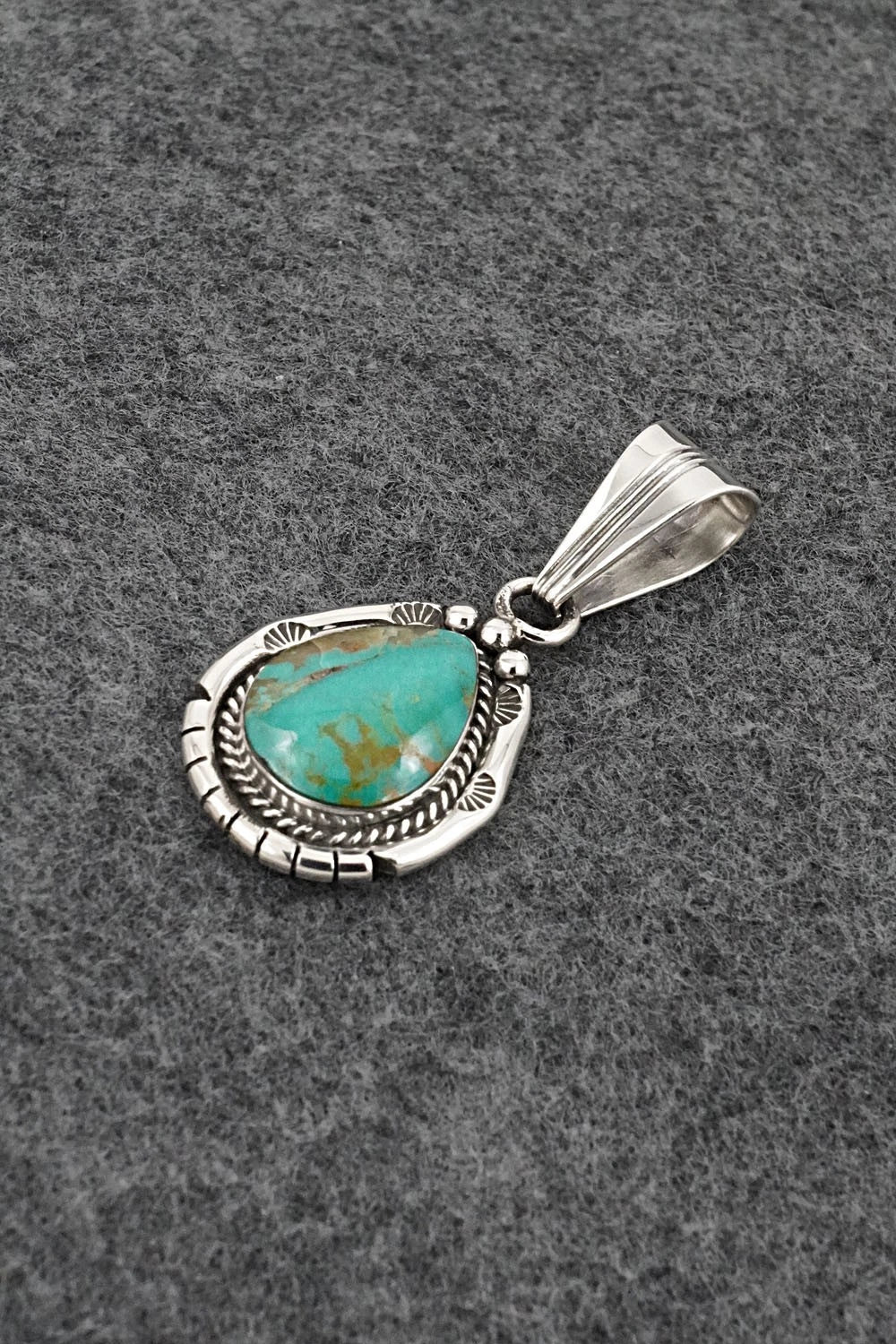 Turquoise & Sterling Silver Pendant - Samuel Yellowhair