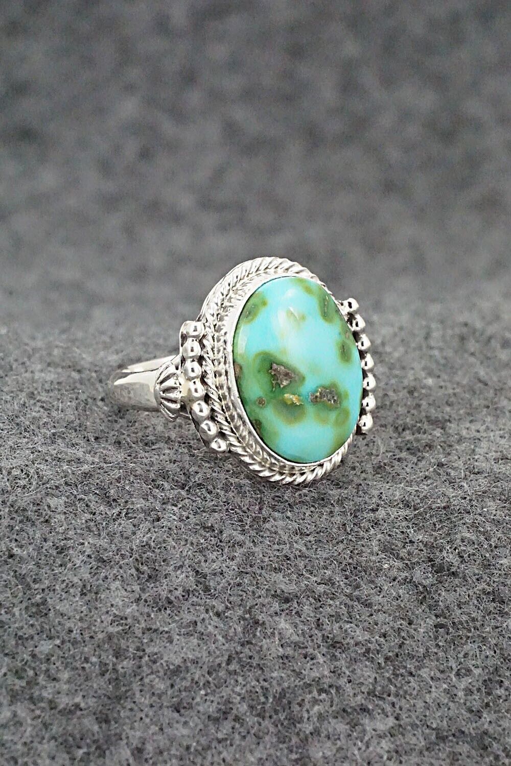 Turquoise & Sterling Silver Ring - Andrew Vandever - Size 6.75